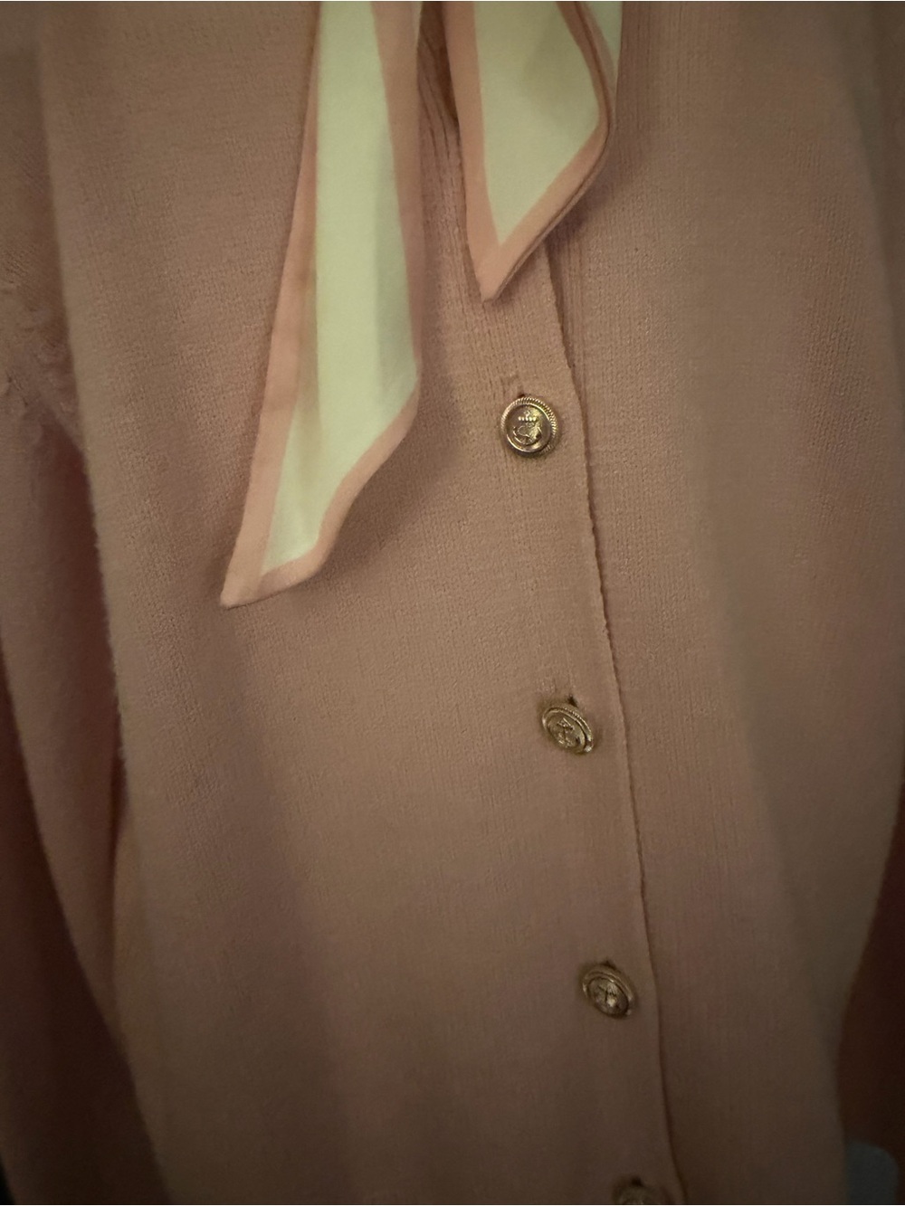 CeCe Light Pink Bow-Accent Cardigan Sweater - Picture 4 of 5